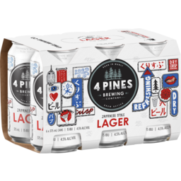 Photo of 4 Pines Japanese Style Lager 6 X 375ml Can Pack