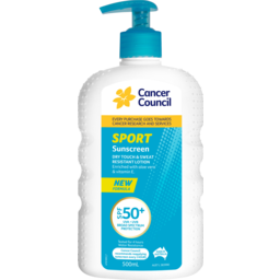Photo of Cancer Council Sport Dry Touch & Sweat Resistant Spf50+ Sunscreen Lotion 500ml