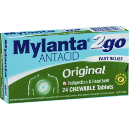 Photo of Mylanta 2go Antacid Original Chewable Tablets Lemon Mint 24 Pack