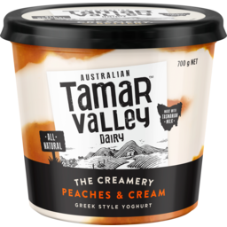 Photo of Tamar Valley Dairy Peaches & Cream Yoghurt 700g