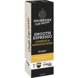 Photo of Grinders Smooth Espresso Coffee Capsules 10 Pack X 80g