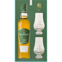 Photo of Glen Grant Single Malt Scotch Whisky 10yo & 2 Glasses Gb