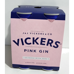 Photo of Vickers Pink Gin And Soda 4x250ml