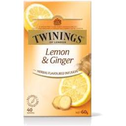 Photo of Twinings Lemon & Ginger Herbal Infusions Tea Bags 40 Pack 60g 60g