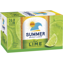 Photo of XXXX Summer Bright Lager with Natural Lime Stubbies