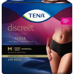 Photo of Tena Discreet Noir Medium Normal Low Waist Underwear 10 Pack
