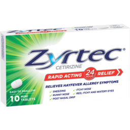 Photo of Zyrtec / Reactine Zyrtec Rapid Acting Hayfever Allergy Relief Antihistamine Mini Tablets 10 Pack 10.0x