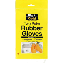 Photo of Black & Gold Glove Rubber Large 2pk