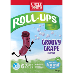 Photo of Uncle Tobys Roll Ups Groovy Grape Flavour 6 Pack 94g