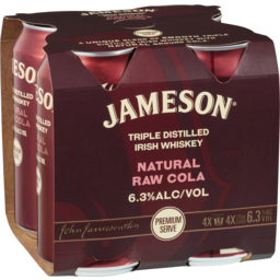 Photo of Jameson Irish Whiskey & Raw Cola Cans