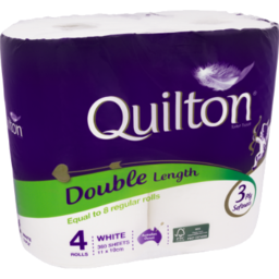 Photo of Quilton Toilet Roll White 3ply Double Length 4pk