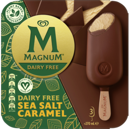 Photo of Magnum Dairy Free Frozen Dessert Sticks Velvety Plant-Based Treat Sea Salt Caramel