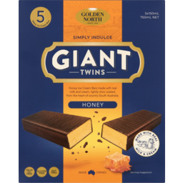 Photo of Golden North Simply Indulge Honey Giant Twins Ice Cream Bars 5 Pack