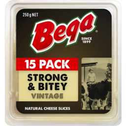 Photo of Bega Strong & Bitey Vintage Natural Cheese Slices 250g
