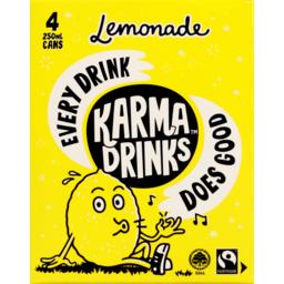 Photo of Karma Drinks Carbonated Soft Drink Lemonade 4 x 250ml Cans 