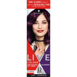 Photo of Schwarzkopf Live Blueberry Semi Permanent Hair Colour Resealable Tube One Application