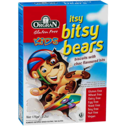 Photo of Orgran Itsy Bitsy Bears Choc Chip Cookies 175g 