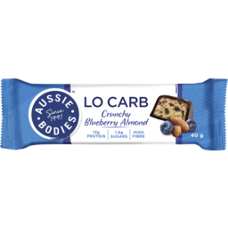 Photo of Aussie Bodies Lo Carb Protein Bar Crunchy Blueberry Almond 40g