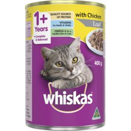 Photo of Whiskas Adult Wet Cat Food Chicken Loaf 400g Can