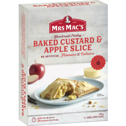Photo of Mrs Mac's Baked Custard & Apple Slice 2 Pack 240g