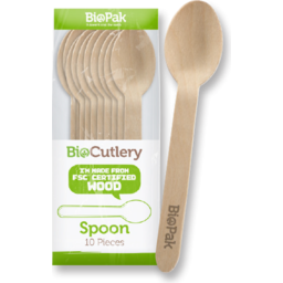 Photo of Biopak Wooden Spoons 16cm 10pk