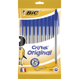 Photo of Bic Cristal Easy Glide Blue Ballpoint Pens 10pk