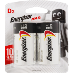 Photo of Energizer Max D Alkaline Batteries 2 Pack