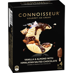 Photo of Connoisseur Gourmet Ice Cream Vanilla & Almond with Himalayan Salted Chocolate 4pk