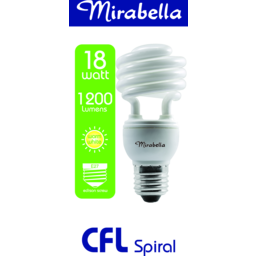 Photo of Mirabella Lamp T2 CFL Spiral Edison Screw Warm White 1pack