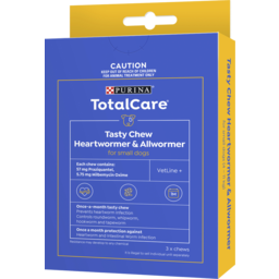 Photo of Purina Total Care Tasty Chew Heartwormer & Allwormer For Small Dogs (4 - 11 Kg) 3 X Chews 