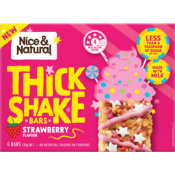 Photo of Nice & Natural Strawberry Thick Shake Bars 6 Pack 120g