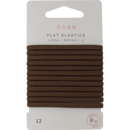 Photo of Dash Hair Ties Elastic Large Flat Brown 12 Pack