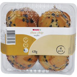 Photo of SPAR Muffin Chocolate Chip 420gm 4pack