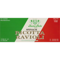 Photo of Buona Pasta Spinach Ricotta Ravioli