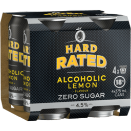 Photo of Hard Rated Zero Sugar Lemon Cans - 4 X 375ml 