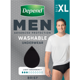 Photo of Depend Men Brief Extra Large Black Washable Underwear Single Pack