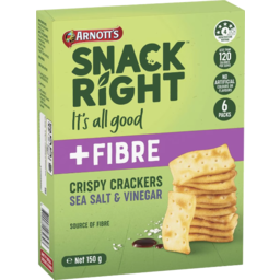 Photo of Arnotts Snack Right Crackers Salt & Vinegar 6pk 150g
