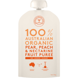 Photo of Australian Organic Food Co Pear, Peach & Nectarine Fruit Puree 120g