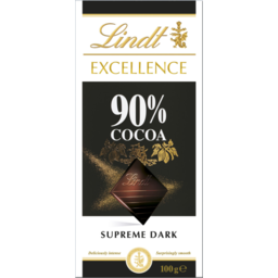 Photo of Lindt Excellence Supreme Dark 90% Cocoa Chocolate Block 100g