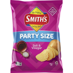 Photo of Smith's Crinkle Cut Salt & Vinegar Potato Chips Party Size 380g 380g