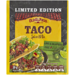 Photo of Old El Paso Taco Spice Mix Lime & Jalapeno 30gm