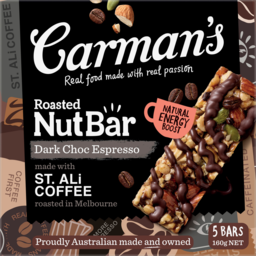 Photo of Carmans Nut Dark Choc Espresso Bar 5 Pack 160g