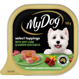 Photo of My Dog Wet Dog Food Lamb With Garden Vegetables Select Toppings 100g Tray 100g
