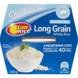 Photo of Sunrice Steamed Rice Long Grain White Rice Microwave Quick Cups Gluten Free 2 Pack