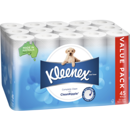 Photo of Kleenex Complete Clean Toilet Tissue Value Pack 45 Pack 