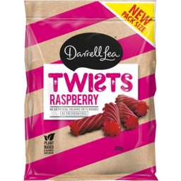 Photo of Confectionery, Darrell Lea Raspberry Liquorice Twists 280 gm