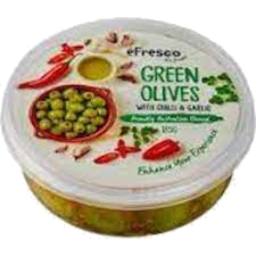 Photo of E'fresco Marinated Green Split Olives 185g