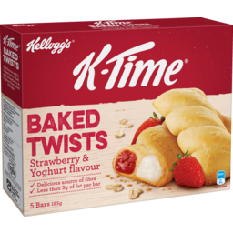 Photo of Kellogg's K-Time Baked Twists Strawberry & Yoghurt Flavour E185g (5 X 37g) 185g