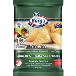 Photo of Borg's Triangles Spinach & Ricotta Appertisers 12 Pack