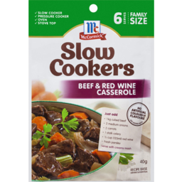 Photo of McCormick Slow Cookers Beef & Red Wine Casserole 40g